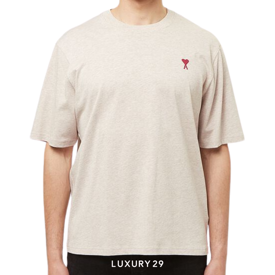 AMI DE COEUR T-SHIRT HEATHER LIGHT BEIGE AMI
