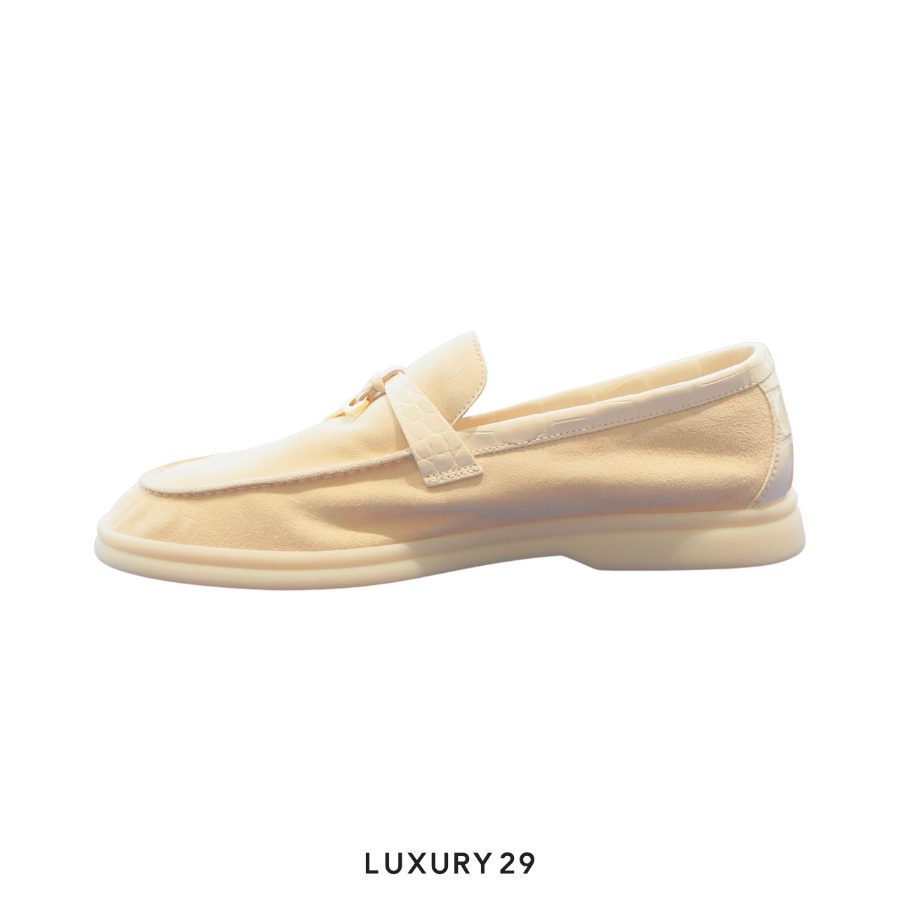 Loro Piana Summer Charms Walk Suede Lemon Merigue LORO PIANA
