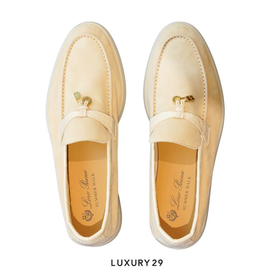 Loro Piana Summer Charms Walk Suede Lemon Merigue LORO PIANA
