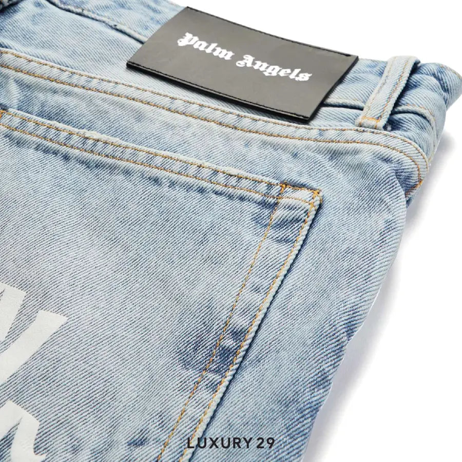 Palm Angels Logo Printed Straight-Leg Jeans PALM ANGELS