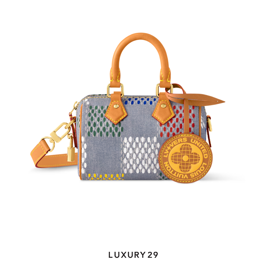 Louis Vuitton LV Speedy 18 Bandouliere LV Vers Damier Denim Multicolor LOUIS VUITTON