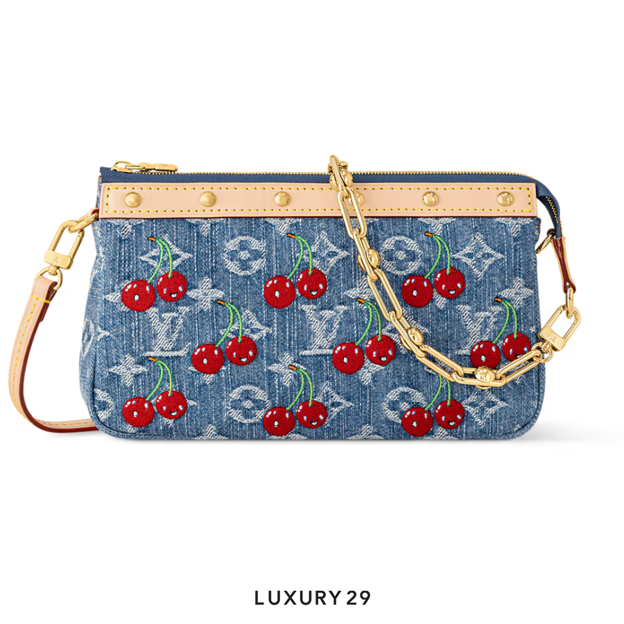 Louis Vuitton LV x TM - Pochette Accessoires bag Monogram cherry denim Blue LOUIS VUITTON