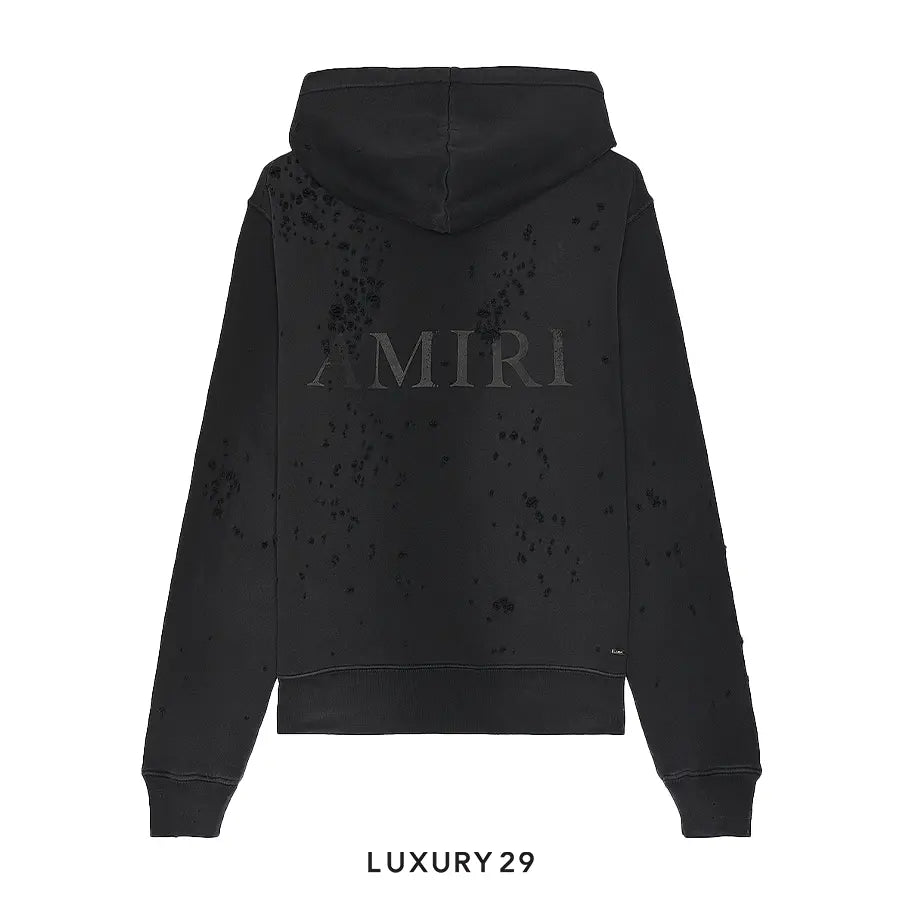 AMIRI MA LOGO SHOTGUN ZIP HOODIE FADED BLACK AMIRI