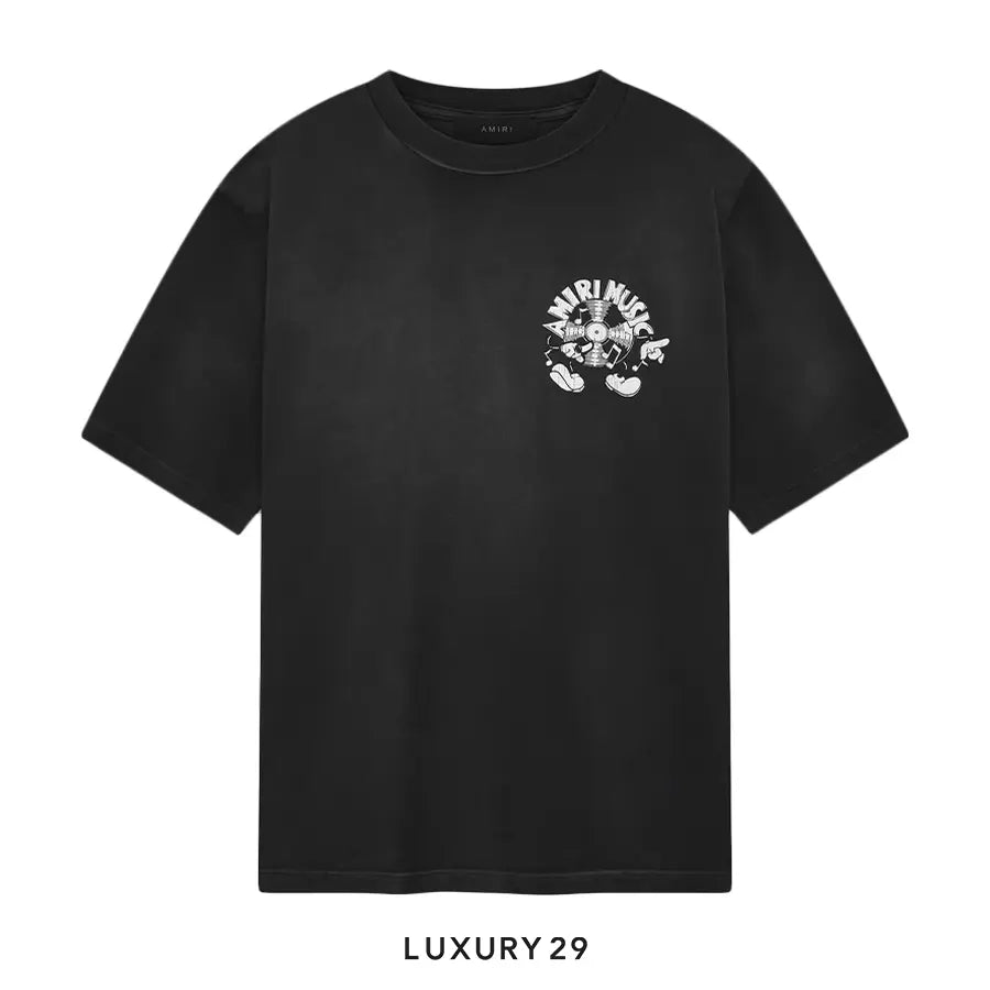 Amiri Music Record T-shirt Black