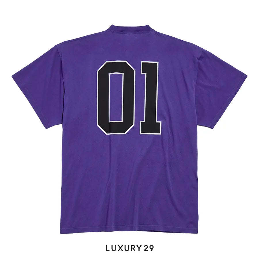 Balenciage Men's Basketball Series - Oversized T-shirt in Deep Purple BALENCIAGA
