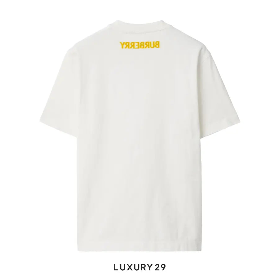 Burberry Cotton T-shirt in Salt White BURBERRY