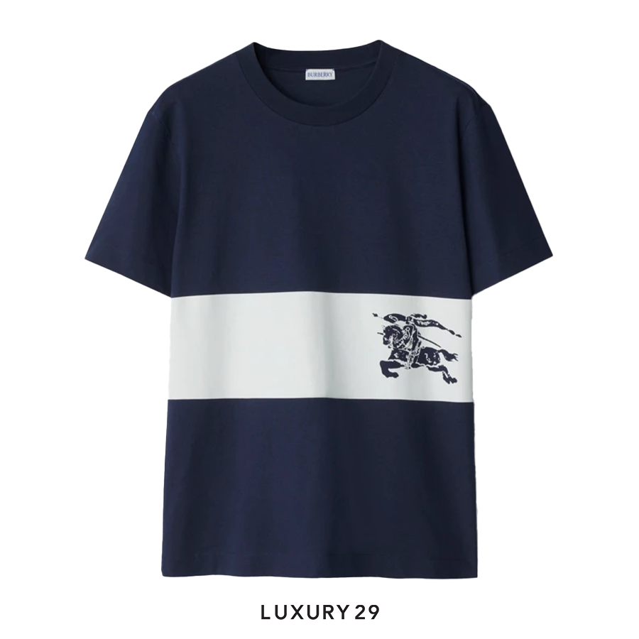 Burberry EKD Stripe Cotton T-shirt Storm BURBERRY