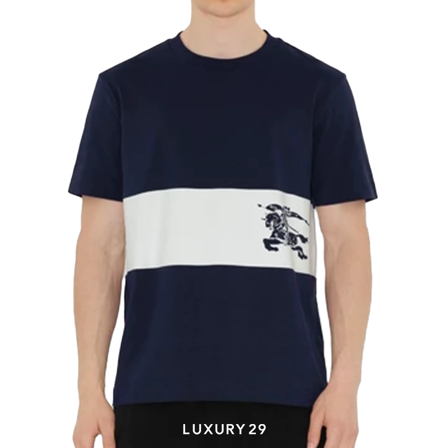 Burberry EKD Stripe Cotton T-shirt Storm BURBERRY