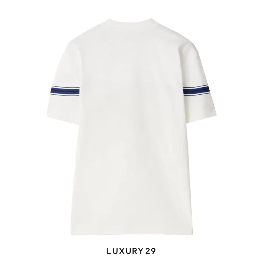 Burberry Stripe Cotton T-shirt in Salt BURBERRY