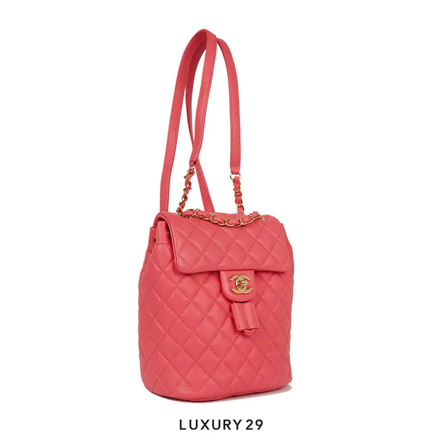 Chanel Mini Urban Spirit Backpack Rose Lambskin Gold Hardware CHANEL
