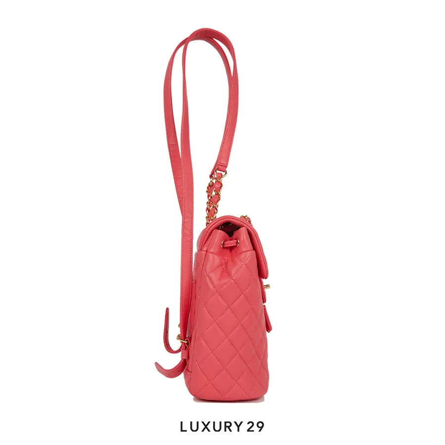 Chanel Mini Urban Spirit Backpack Rose Lambskin Gold Hardware CHANEL