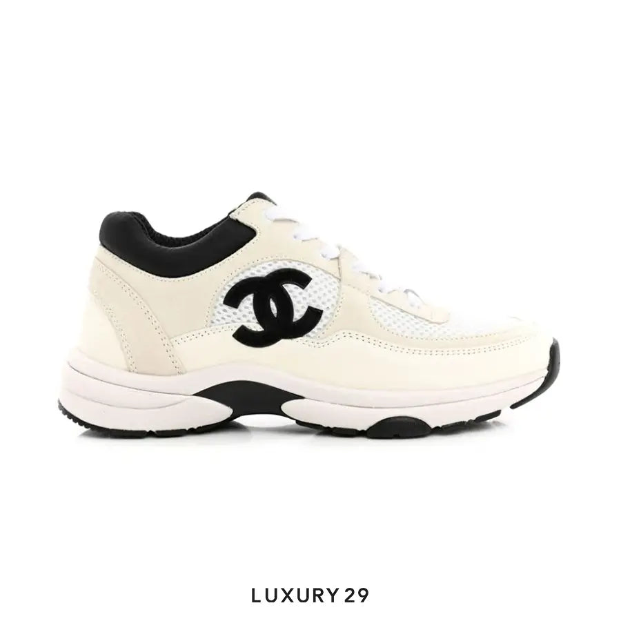 Chanel Trainers Fabric & Suede Calfskin White Black (Women's)