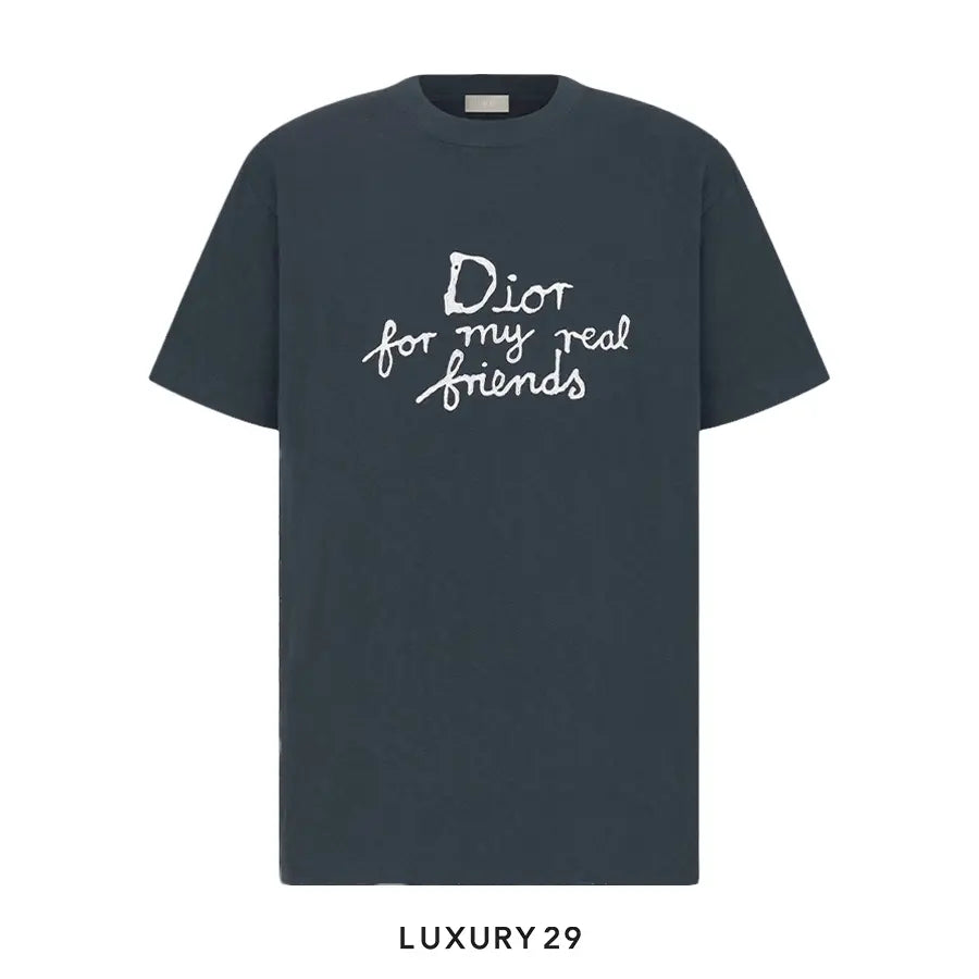 DIOR AND HYLTON NEL For My Real Friends T-Shirt Relaxed Fit Blue