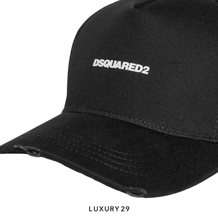 DSQUARED2 MINI LOGO BASEBALL CAP BLACK/WHITE DSQUARED2