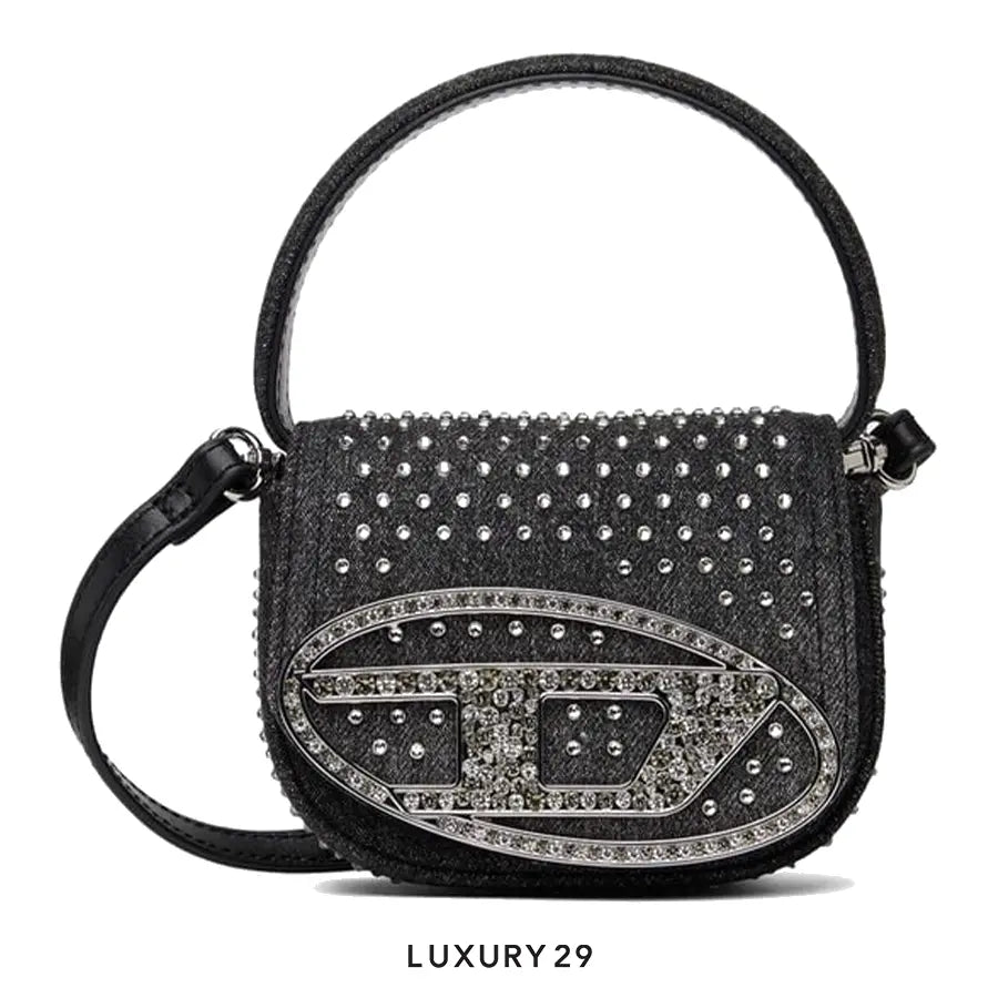 Diesel 1DR Xs-Iconic Mini Bag in Denim and Crystals Bag DIESEL