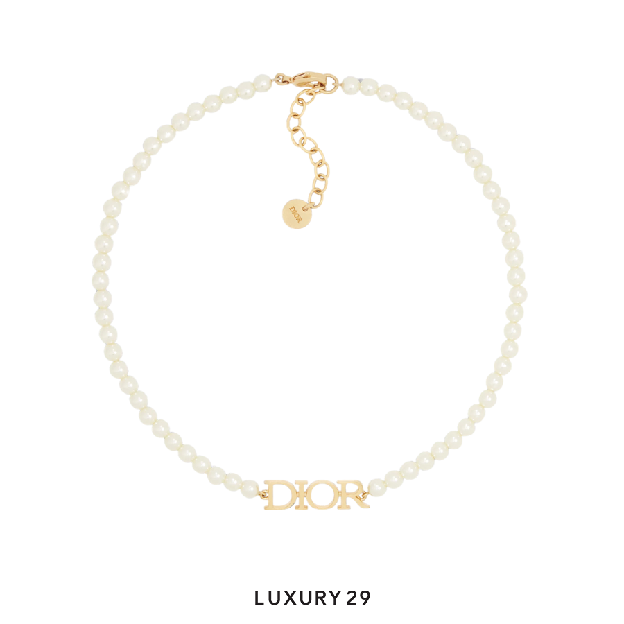 Dior (r)evolution Necklace Gold-Finish Metal and White Resin Pearls DIOR