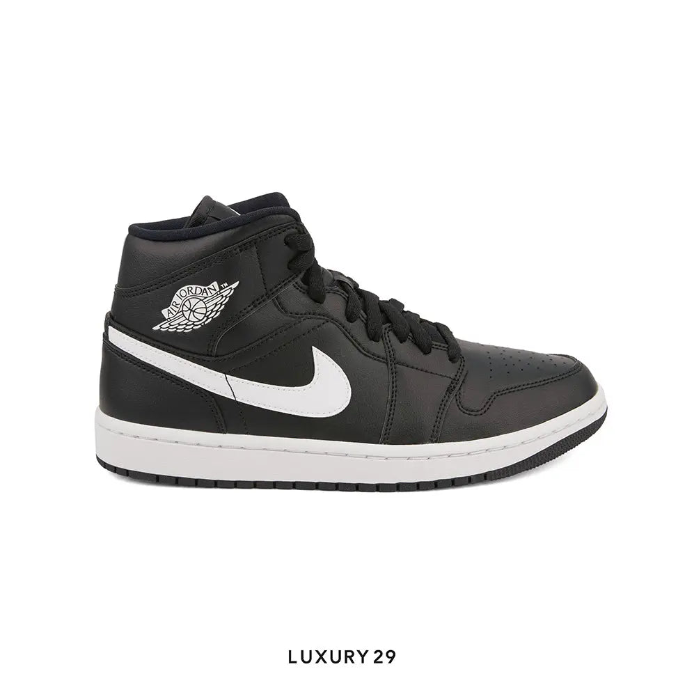 Nike Jordan 1 Mid Black White (Women's)(W)