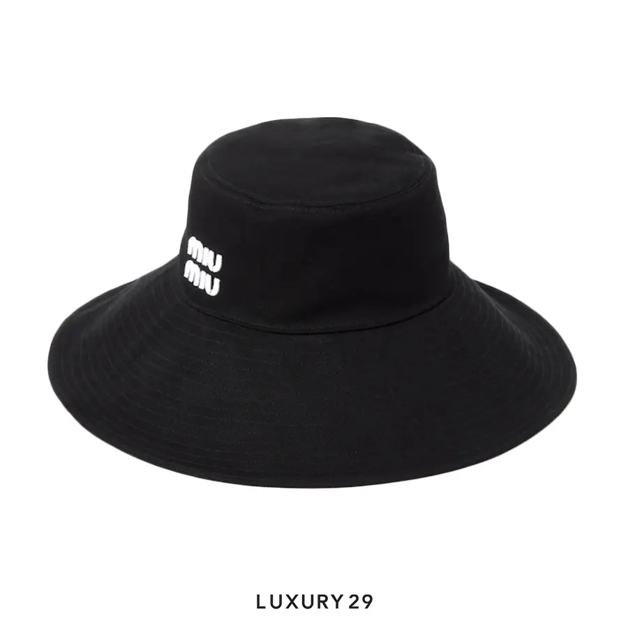 Miu Miu Drill hat Black/White