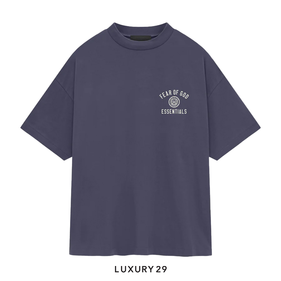 ESSENTIALS FEAR OF GOD jersey crew-neck T-shirt Marine ESSENTIALS