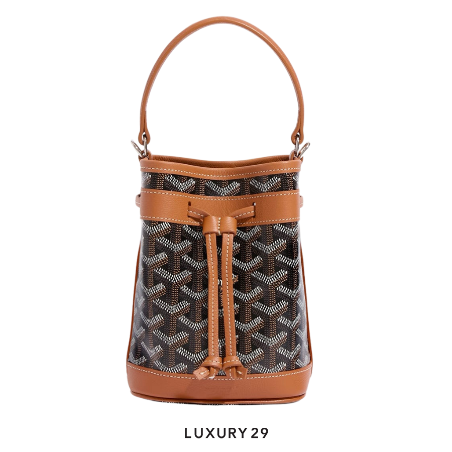 Goyard Petit Flot Mini bucket Bag Black & Tan GOYARD