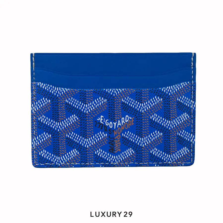 Goyard Saint-Sulpice Card Wallet Sky Blue Hand-Painted Heart Grey GOYARD