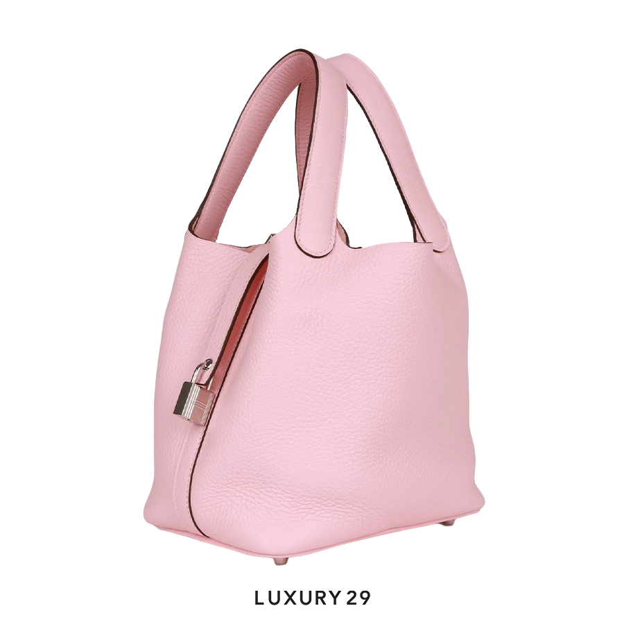 Hermes Bolsa Picotin Lock 18 Rose Sakura HERMES