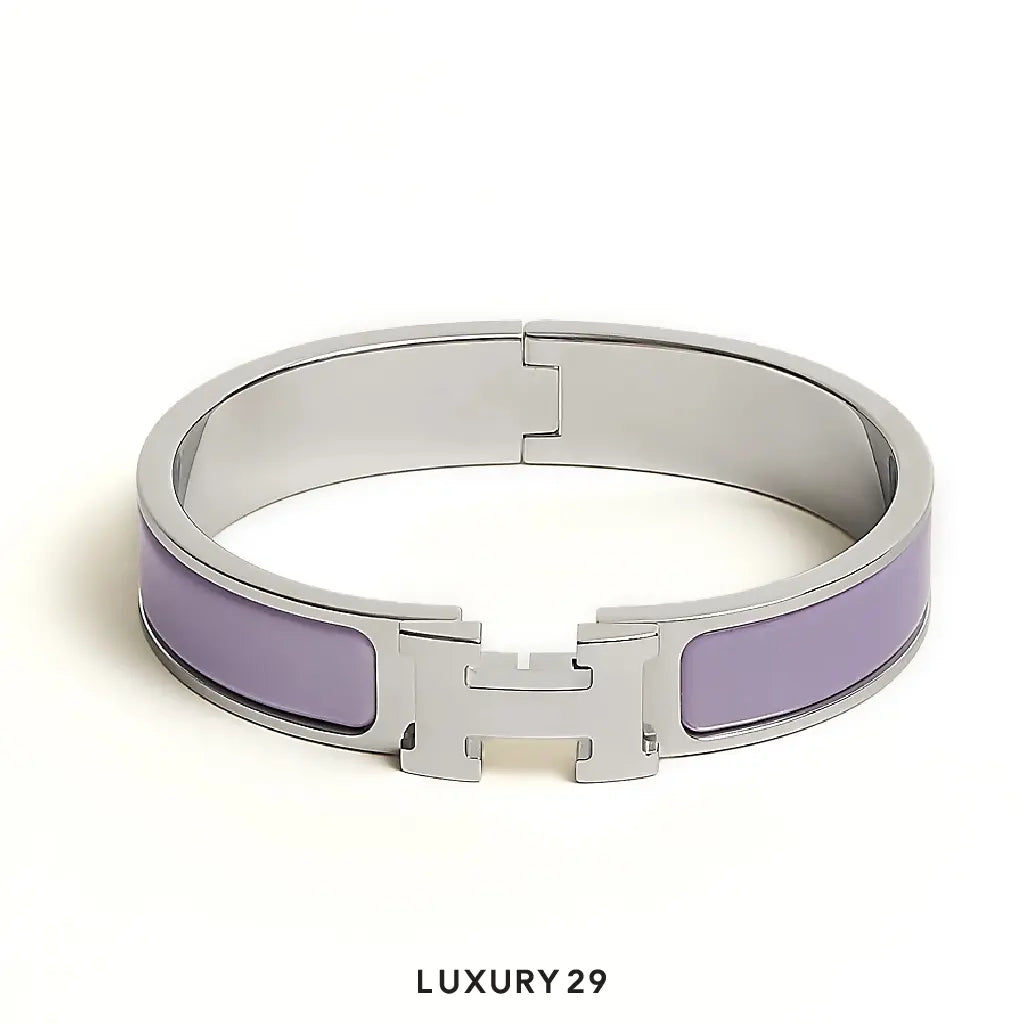 Hermes Clic H Bracelet Silver plated Lilas
