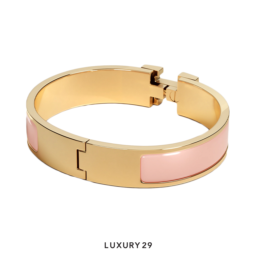 Hermes Clic H bracelet gold plated Rose Candeur HERMES