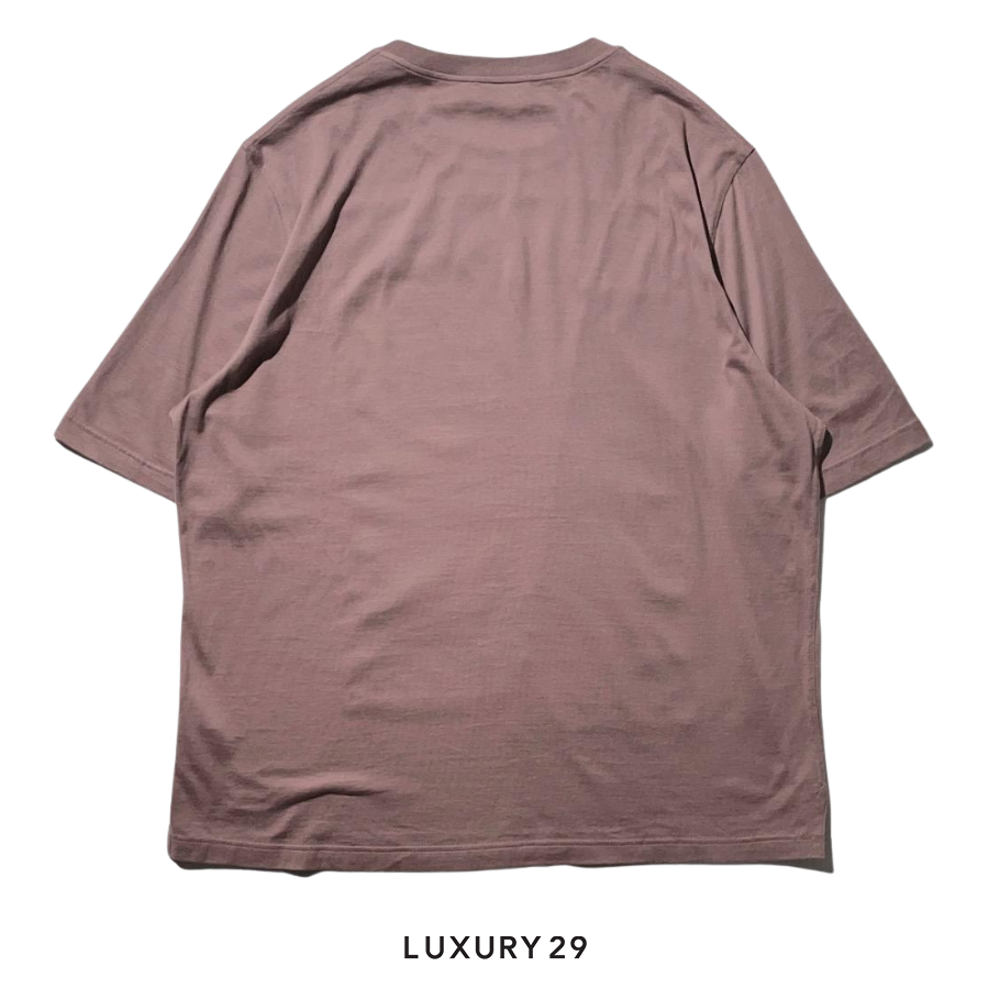 Hermes Cotton Silk Crew Neck T-shirt Smokey Pink HERMES