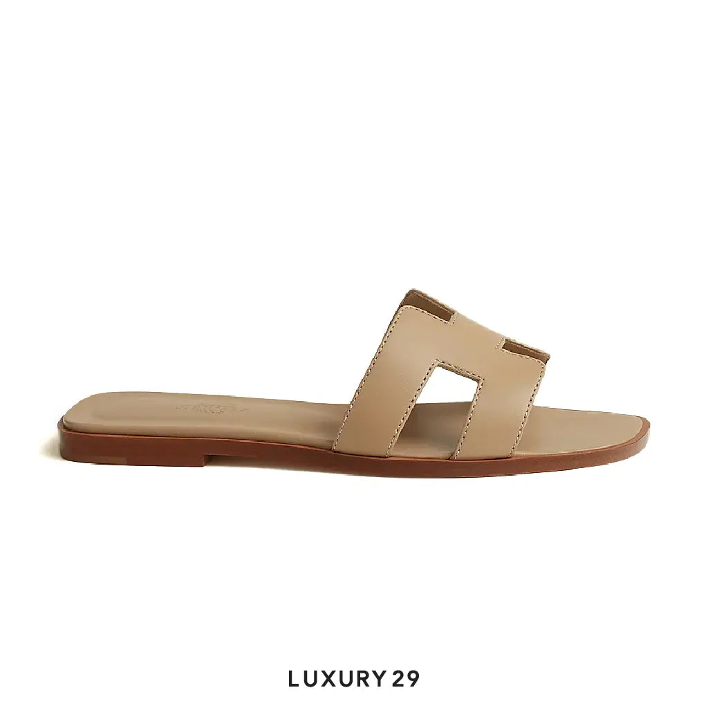 Hermes Oran Sandal Beige lin