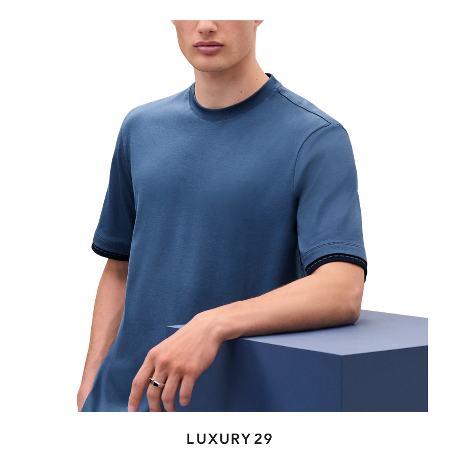 Hermes "Piqures sellier" t-shirt Bleu turquin HERMES