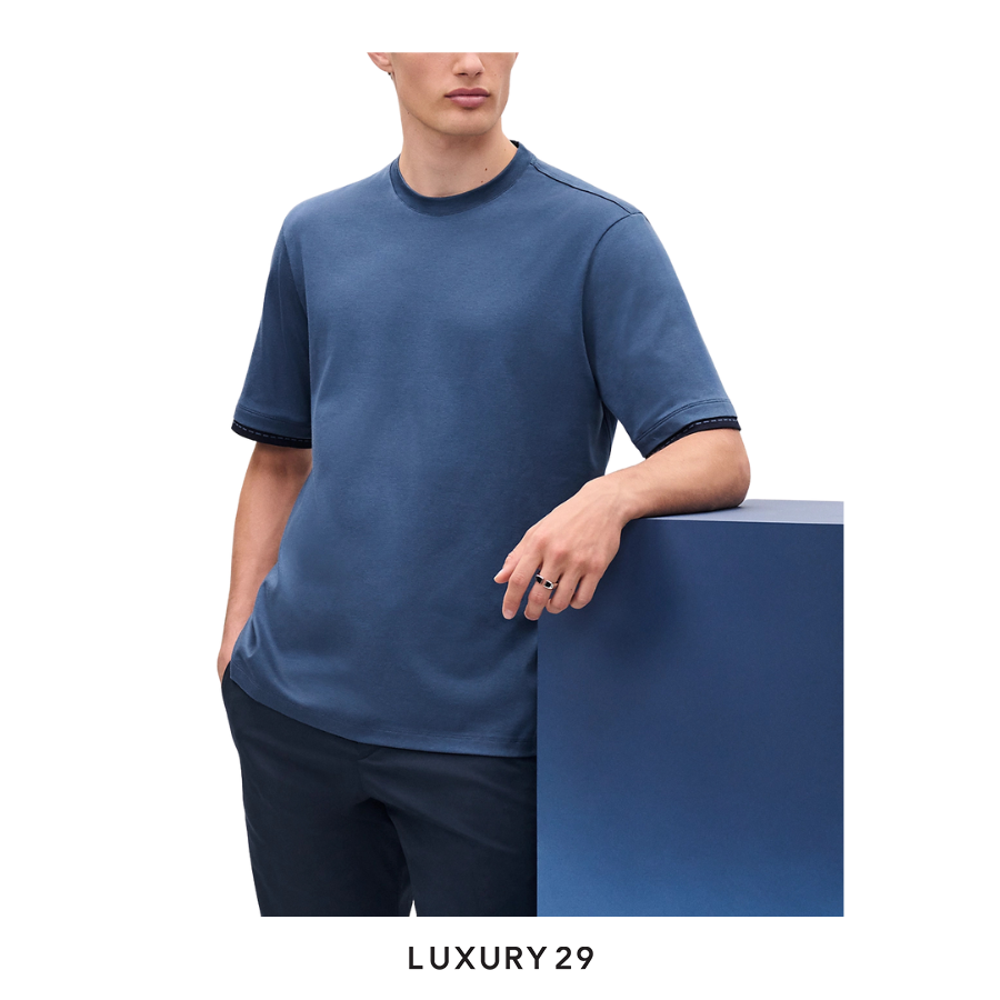 Hermes "Piqures sellier" t-shirt Bleu turquin HERMES