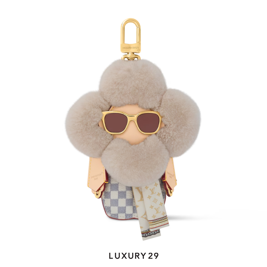 LOUIS VUITTON LV X Vivienne Fashionista Bag Charm Mink and leather Dune