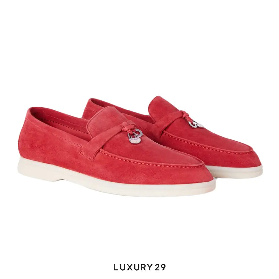 Loro Piana Summer Charms Walk Loafer Suede Tango Red LORO PIANA