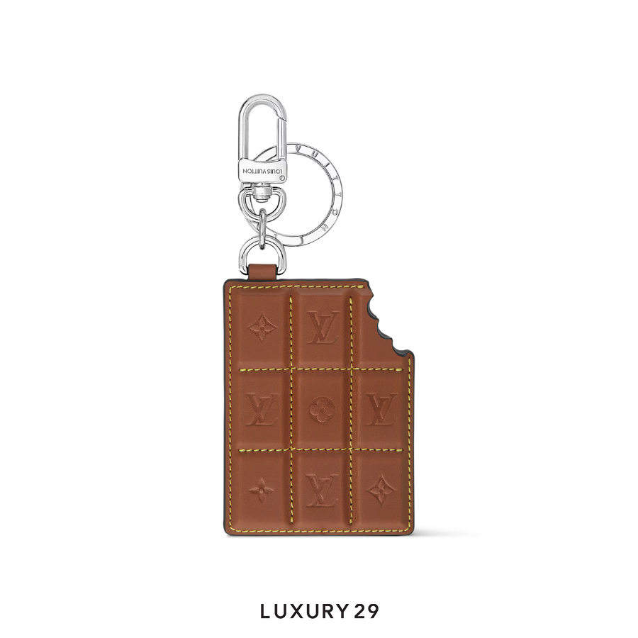 Louis Vuitton LV Chocolate Bar Figurine Bag Charm and Key Chain Brown