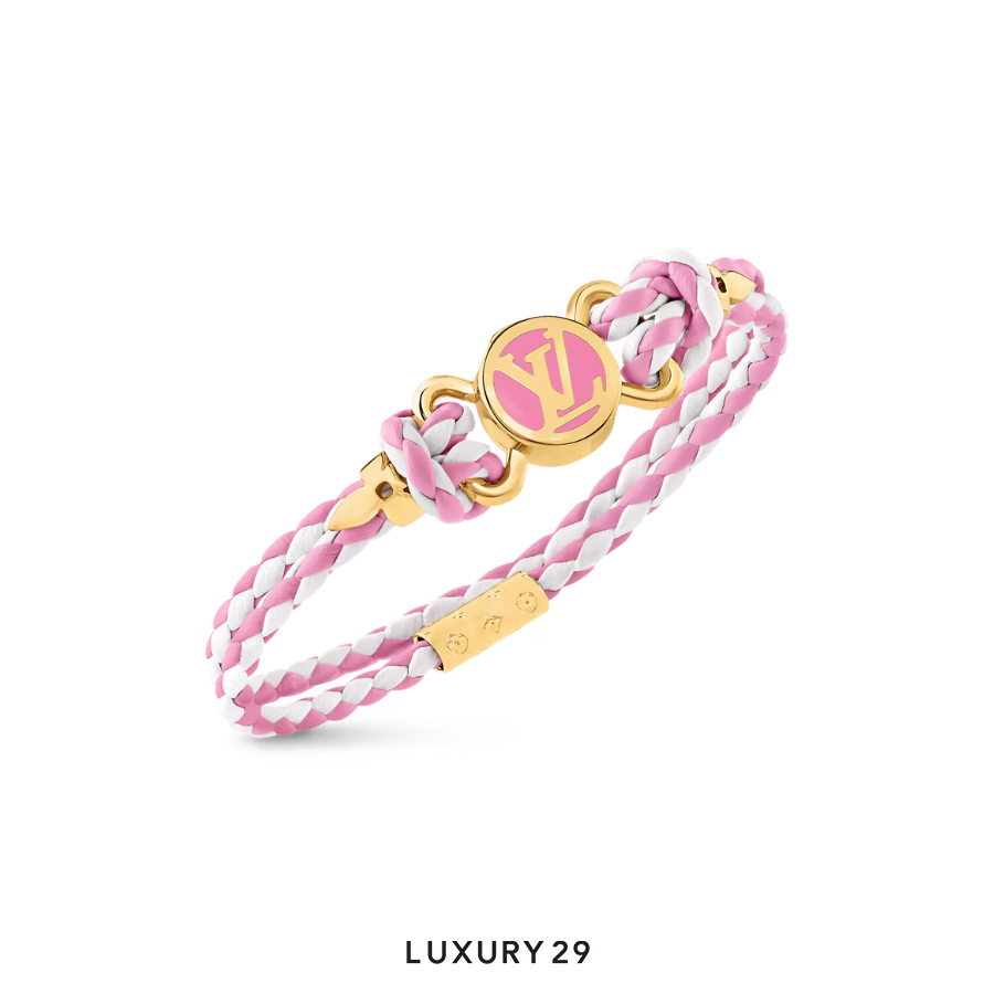 Louis Vuitton LV Clic It Bracelet Pink/White leather LOUIS VUITTON