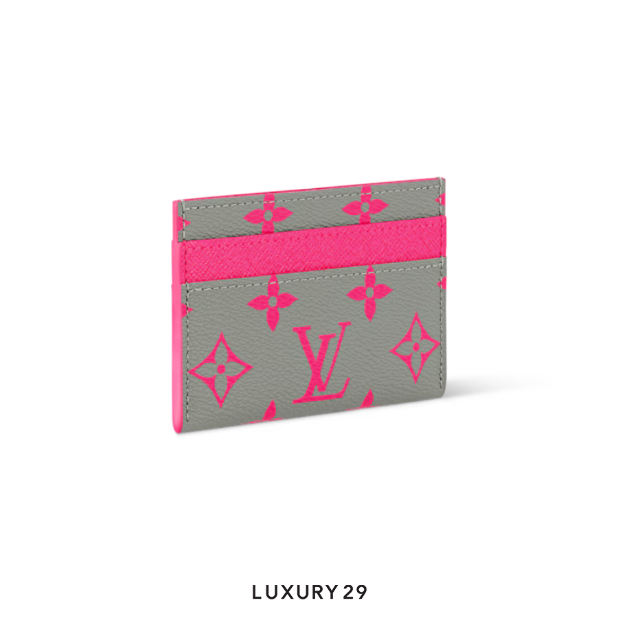 Louis Vuitton LV Double Card Holder Monogram Glow coated canvas Gray/Pink LOUIS VUITTON