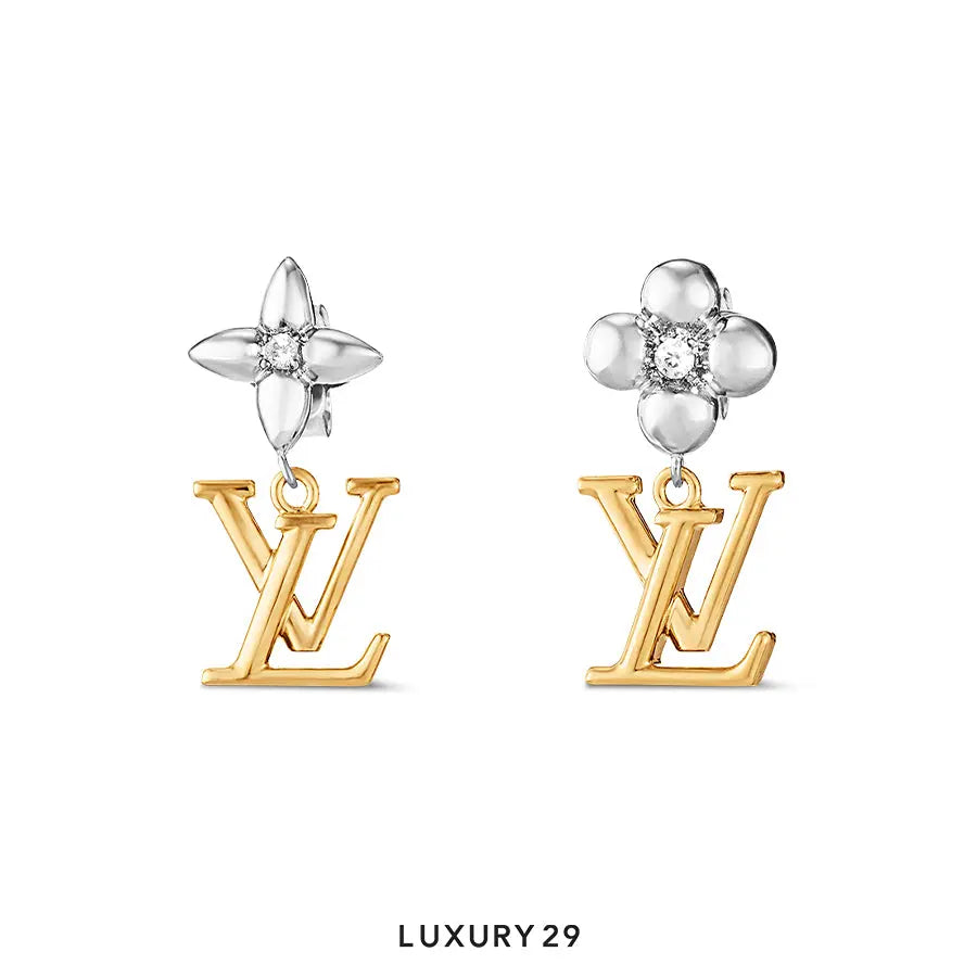 Louis Vuitton LV Iconic Flower Earrings Steel, brass and zircon