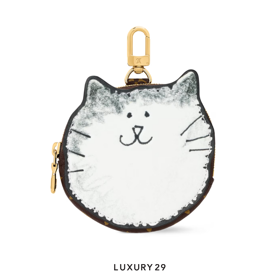 Louis Vuitton LV Kitty coin purse Cowhide leather and canvas LOUIS VUITTON