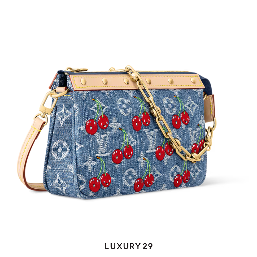 Louis Vuitton LV x TM - Pochette Accessoires bag Monogram cherry denim Blue LOUIS VUITTON