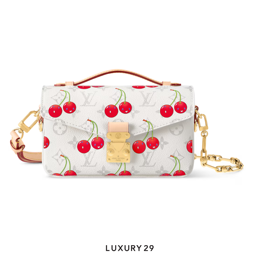 Louis Vuitton LV x TM - Pochette Metis East West Bag Monogram cherry canvas White LOUIS VUITTON