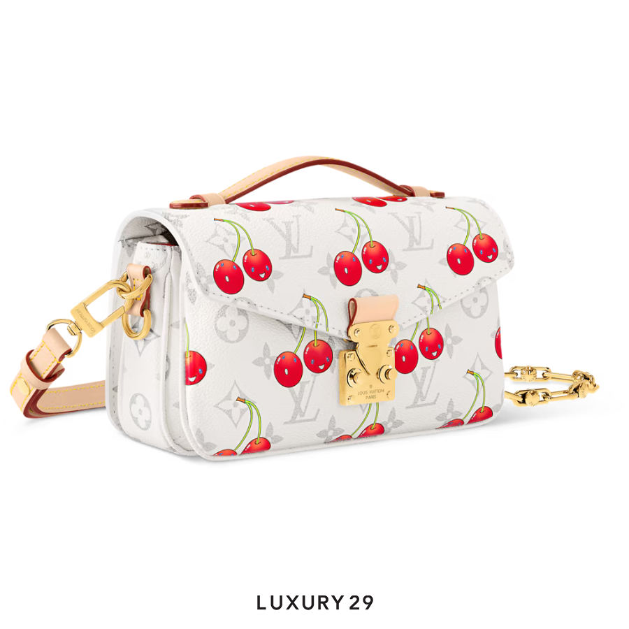 Louis Vuitton LV x TM - Pochette Metis East West Bag Monogram cherry canvas White LOUIS VUITTON