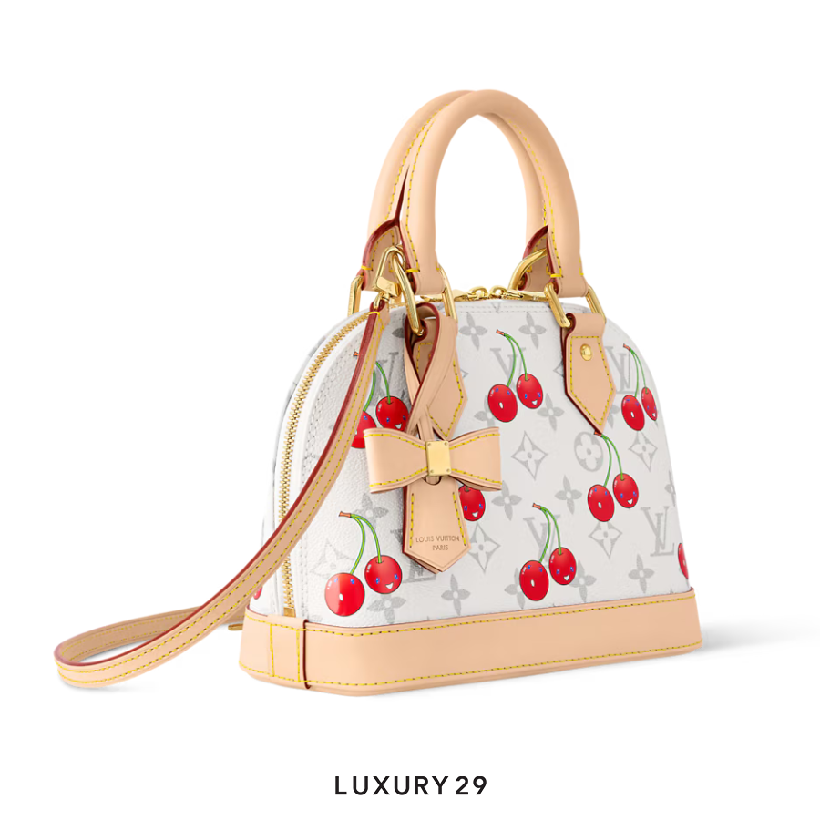 Louis Vuitton LV x TM Alma BB Monogram cherry coated canvas White LOUIS VUITTON