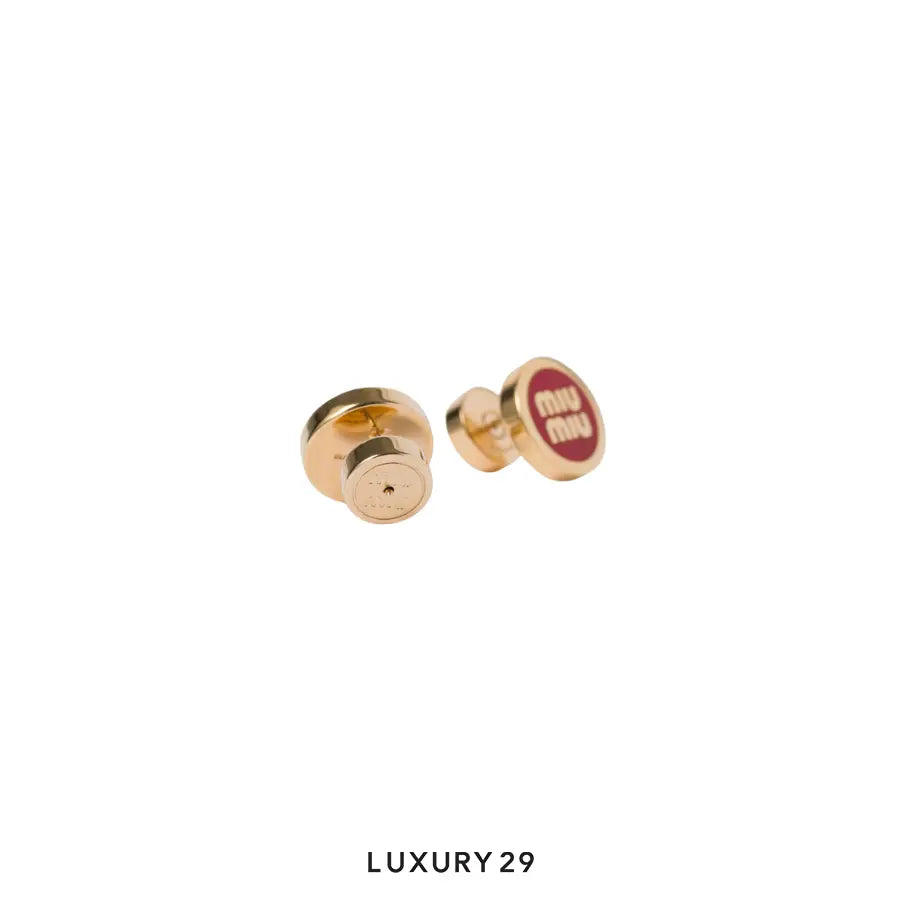 Miu Miu Enameled metal earrings Rosso MIU MIU