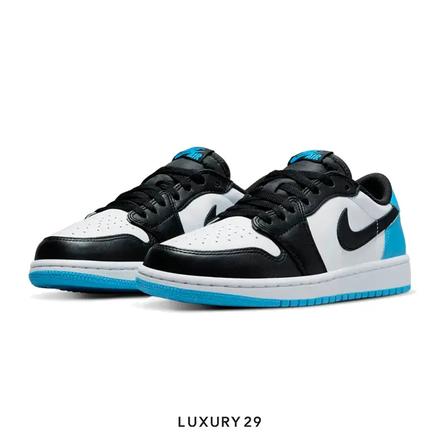 Nike Jordan 1 Low Black Dark Powder Blue (Women's)(W) NIKE