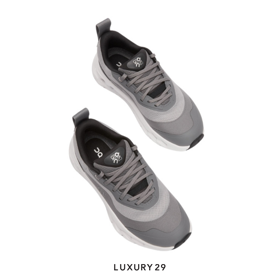Gray and white sneakers on a white background with 'LUXURY 29' text.