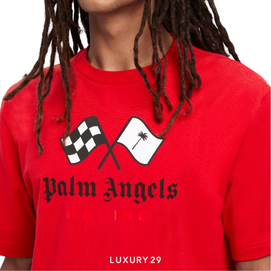 Palm Angels T-SHIRT RACING RED RED BLACK PALM ANGELS