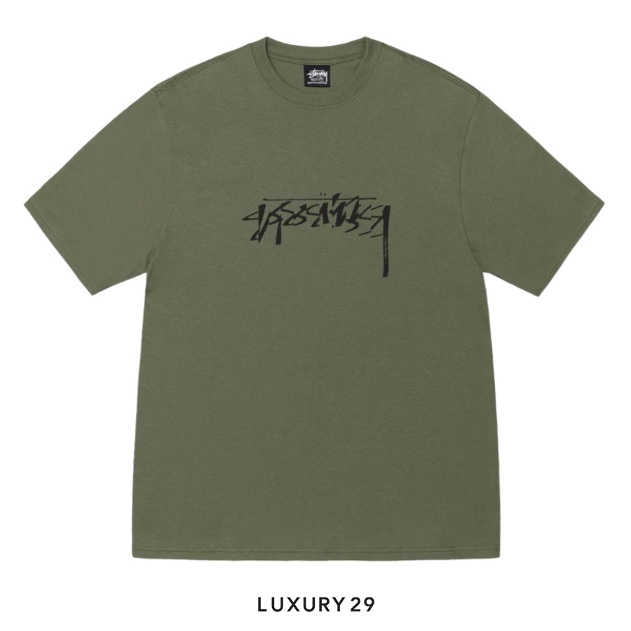 STUSSY SLICED TEE OLIVE STUSSY