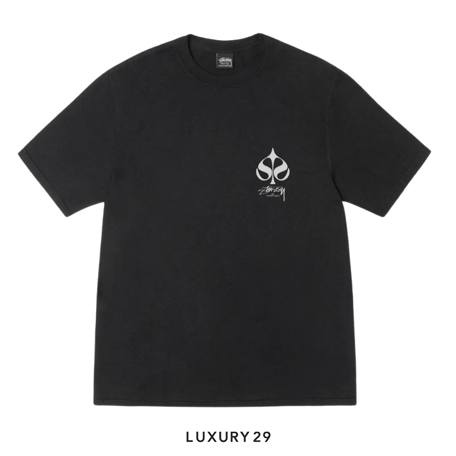 STUSSY SPADE TEE PIGMENT DYED BLACK STUSSY