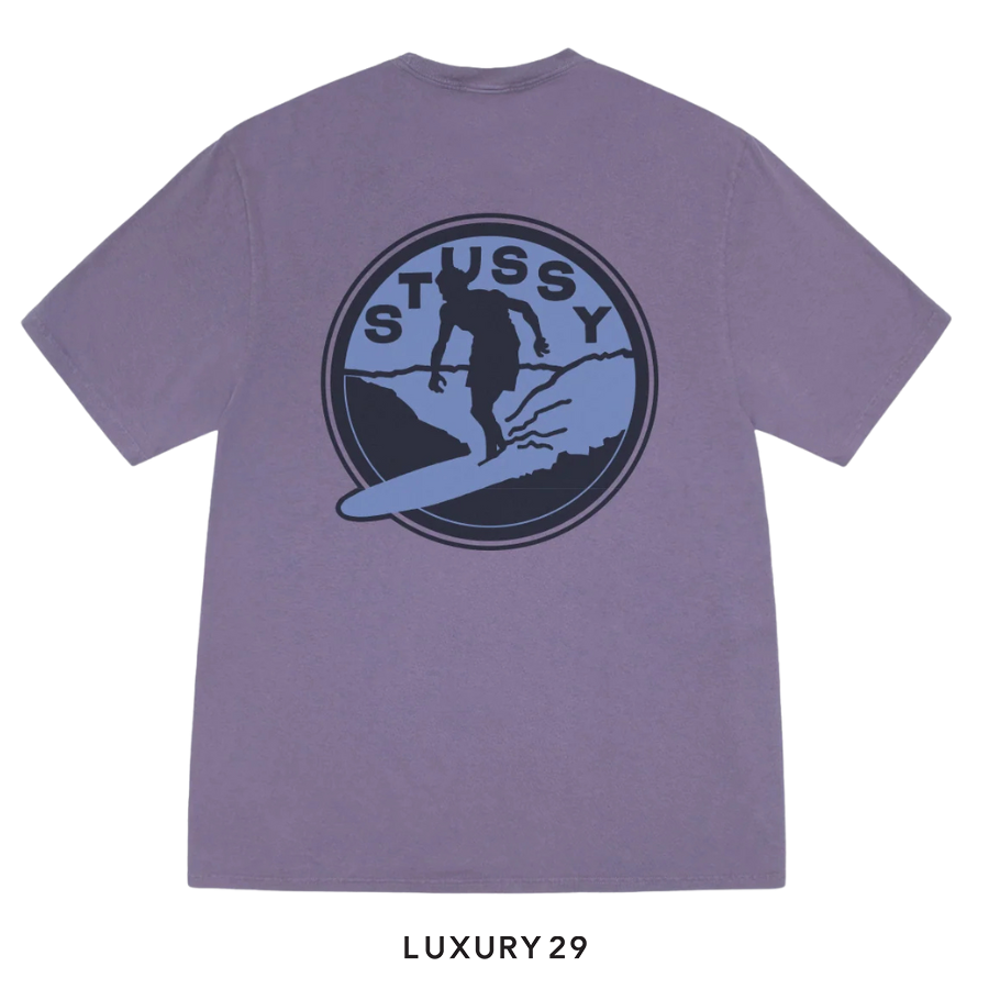 STUSSY SURF CLUB TEE PIGMENT DYED GRAPE STUSSY